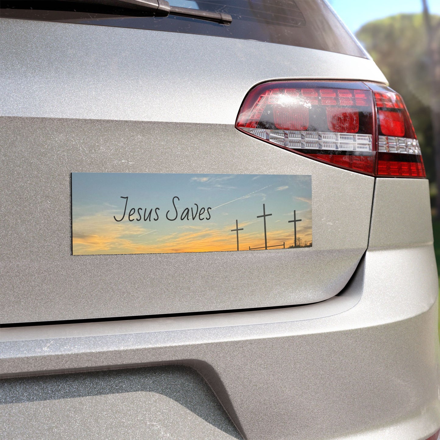 Inspirational Jesus Saves Car Magnet - Faith-Based Outdoor Decor