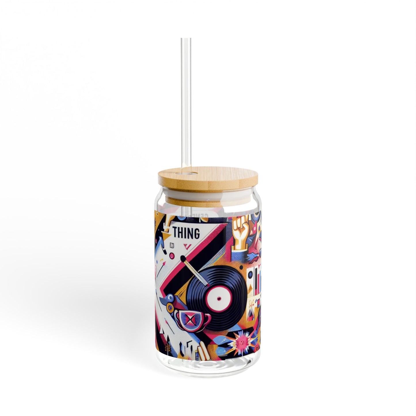 Stylish 16oz Sipper Glass with Straws - Generation X Design - Perfect for Parties & Everyday Use