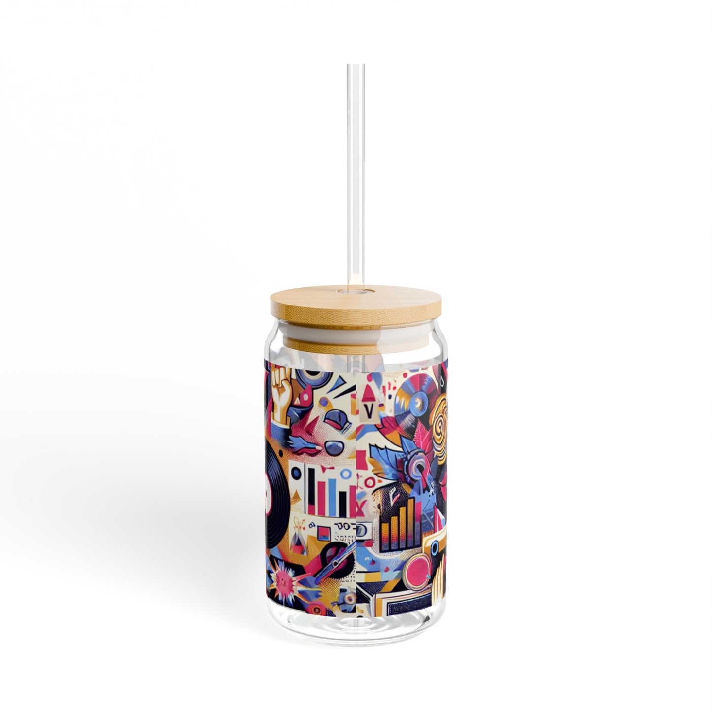 Stylish 16oz Sipper Glass with Straws - Generation X Design - Perfect for Parties & Everyday Use